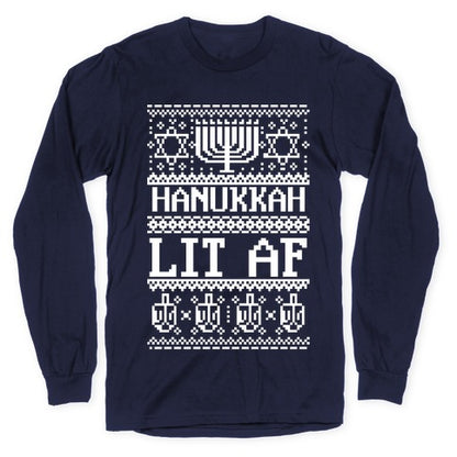 Hanukkah Lit AF Longsleeve Tee
