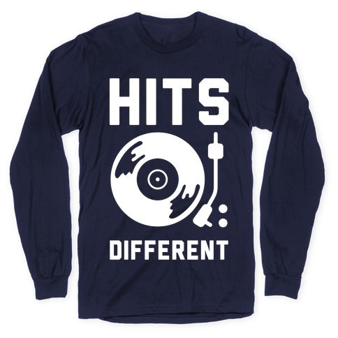 Hits Different Vinyl Record Longsleeve Tee