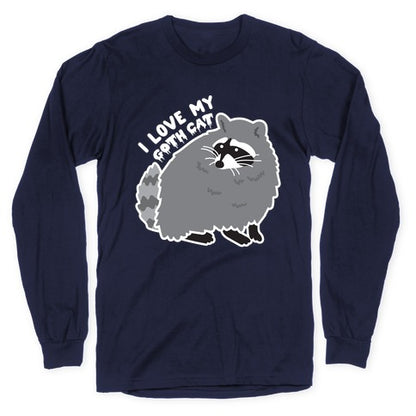 I Love My Goth Cat Raccoon Longsleeve Tee