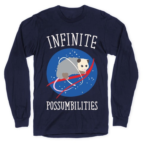 Infinite Possumbilities Parody White Print Longsleeve Tee