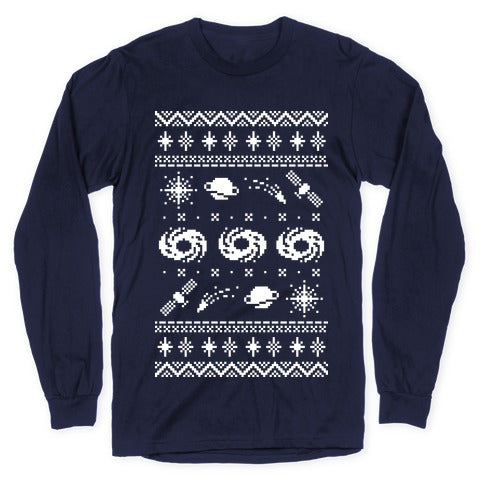Interstellar Christmas Sweater Pattern Longsleeve Tee