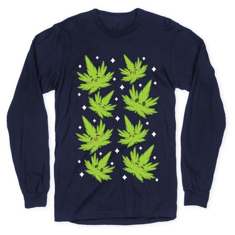 Kawaii Weed Leaves Longsleeve Tee