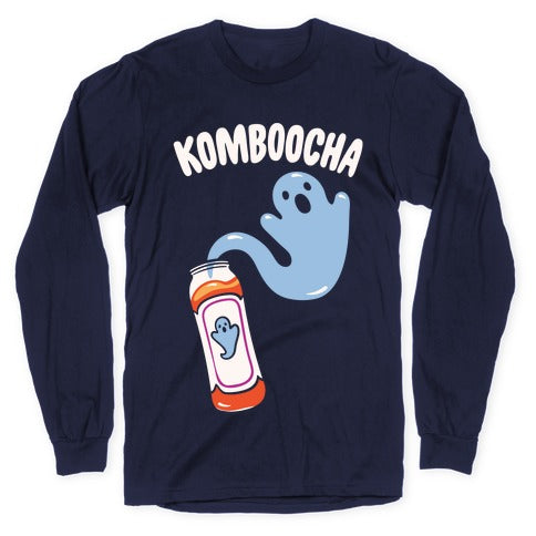 Komboocha Parody White Print Longsleeve Tee
