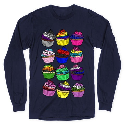 LGBTQ+ Cartoon Cupcakes Longsleeve Tee