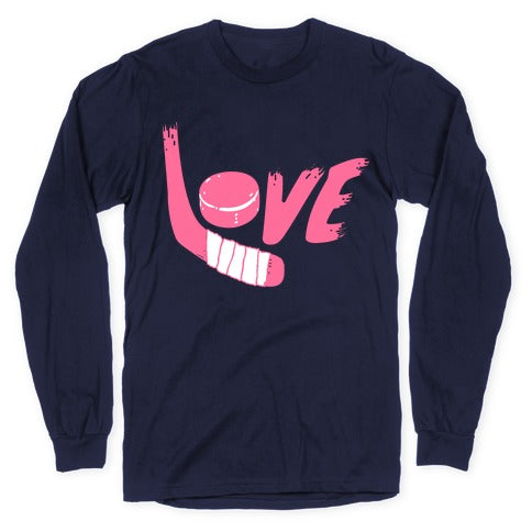 Love Hockey (Pink Letters)  Longsleeve Tee