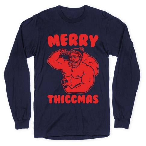 Merry Thiccmas Parody White PRint Longsleeve Tee
