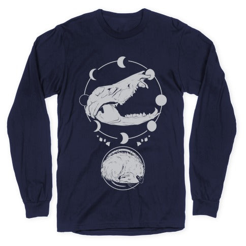 Occult Trash Possum White Print Longsleeve Tee