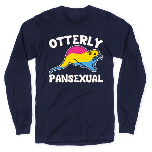 Otterly Pansexual White Print Longsleeve Tee