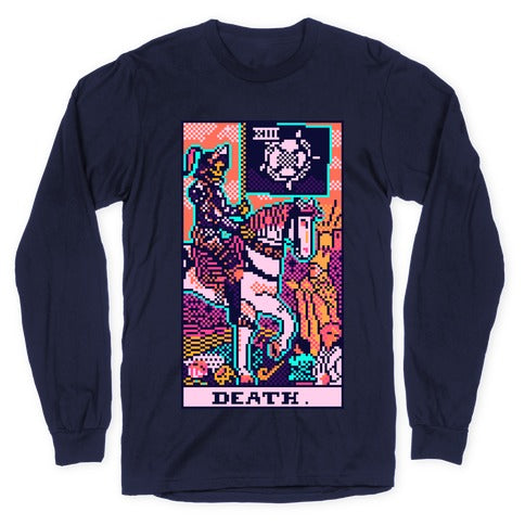 Pixelated Death Tarot Card Longsleeve Tee