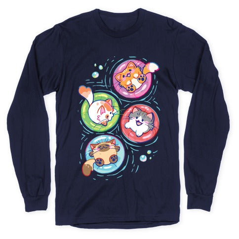 Pool Party Cats Longsleeve Tee