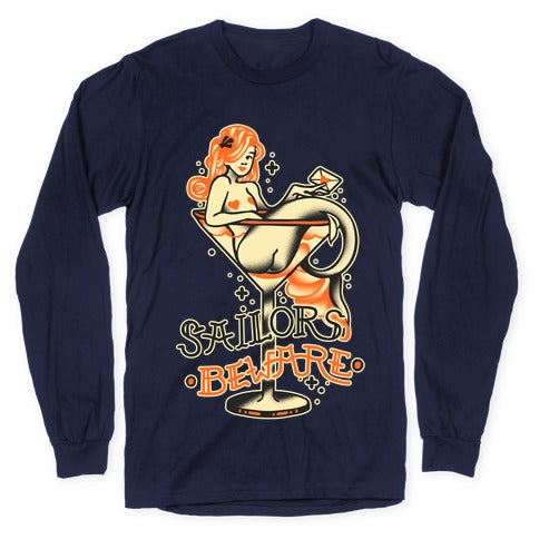Sailors Beware Classic Tattoo Longsleeve Tee