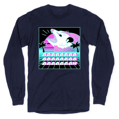 Screaming Retrowave Possum Longsleeve Tee