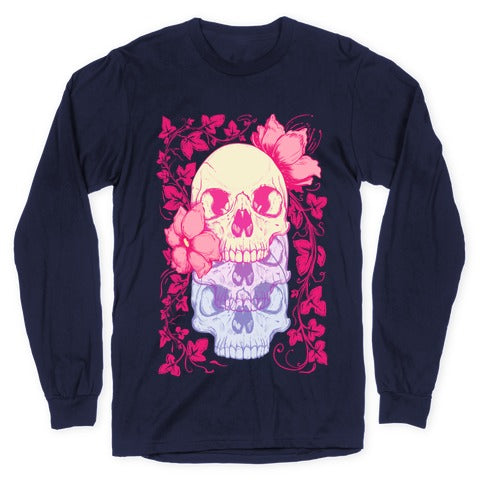 Skull of Vines and Flowers Longsleeve Tee