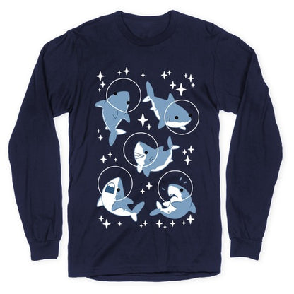 Space Shark Pattern Longsleeve Tee