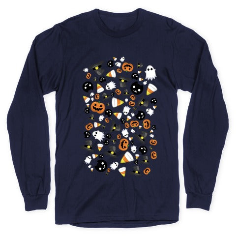 Spoopy Halloween Pattern Longsleeve Tee