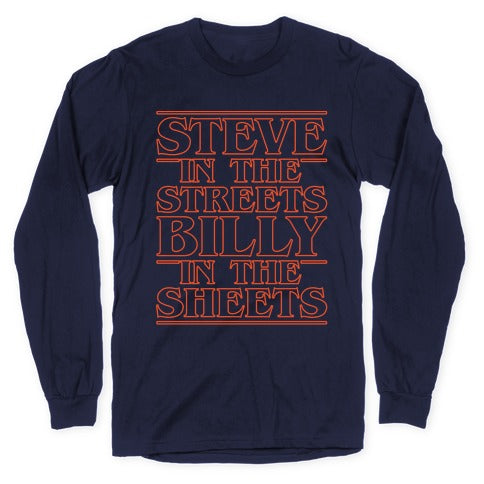 Steve In The Streets Billy In The Sheets Parody White Print Longsleeve Tee