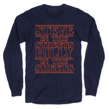 Steve In The Streets Billy In The Sheets Parody White Print Longsleeve Tee