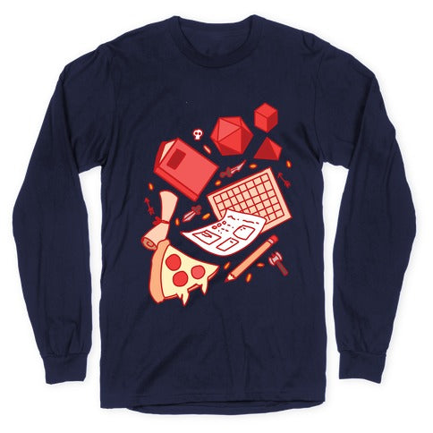 Tabletop RPG pattern Longsleeve Tee