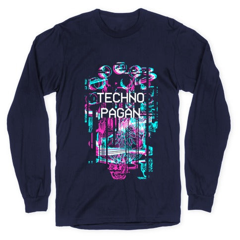 Techno Pagan Glitch Art Longsleeve Tee