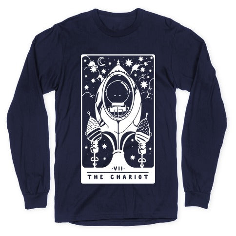 The Chariot Space Rocket Tarot Card Longsleeve Tee