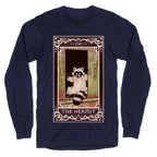 The Hermit Raccoon Tarot Card Longsleeve Tee