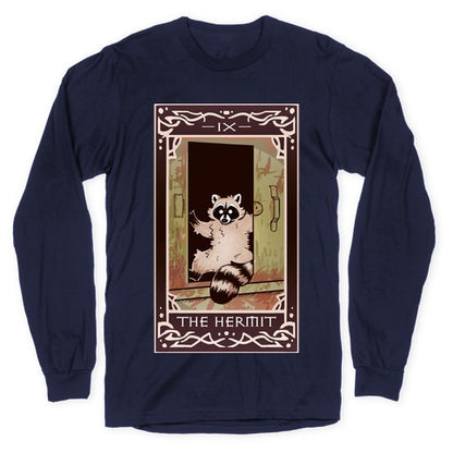 The Hermit Raccoon Tarot Card Longsleeve Tee