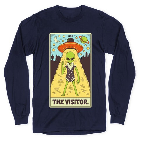 The Visitor Alien Tarot Card Longsleeve Tee
