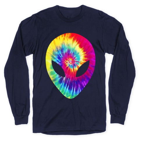 Tie Dye Alien Head Longsleeve Tee