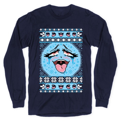 Ugly Ahegao Christmas Sweater Longsleeve Tee