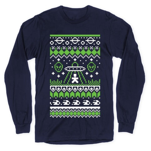 Ugly Alien Christmas Sweater Longsleeve Tee