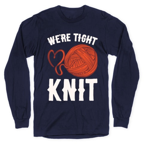 We're Tight Knit (Red Yarn) Pairs Shirt White Print Longsleeve Tee