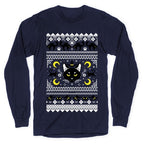 Witchy Black Cats Ugly Sweater Longsleeve Tee
