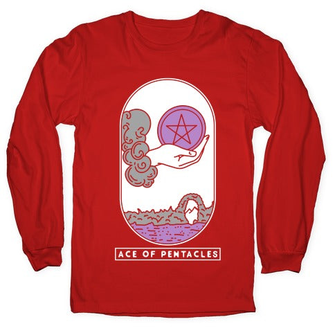 Ace of Pentacles Asexual Pride Longsleeve Tee