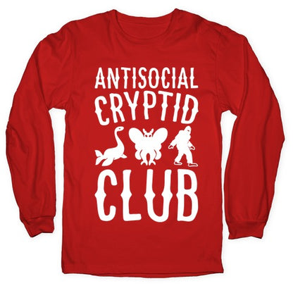 Antisocial Cryptid Club White Print Longsleeve Tee