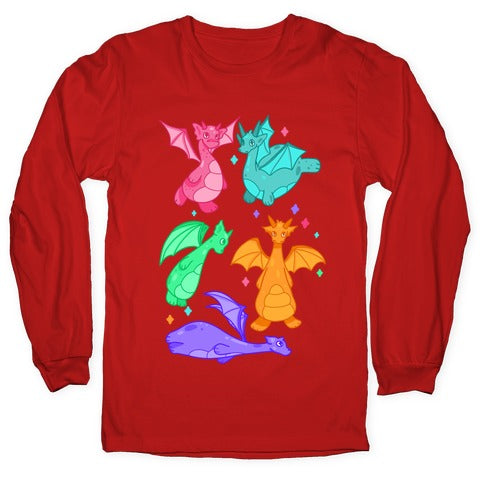 Colorful Dragons Longsleeve Tee