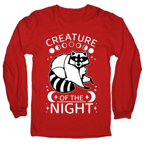 Creature Of The Night Raccoon Longsleeve Tee
