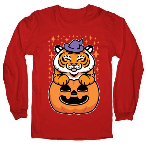 Cute Halloween Tiger Longsleeve Tee