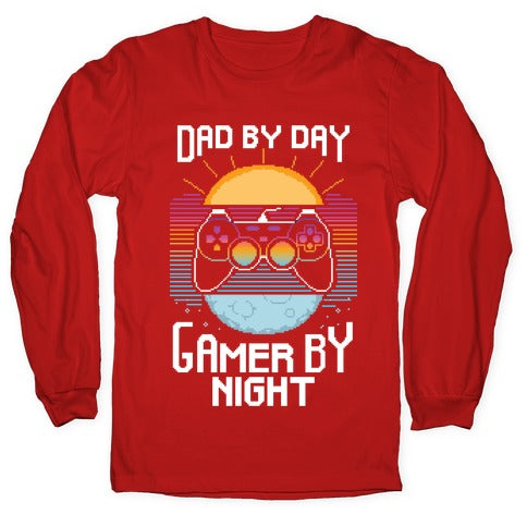 Dad By Day, Gamer By Night Longsleeve Tee