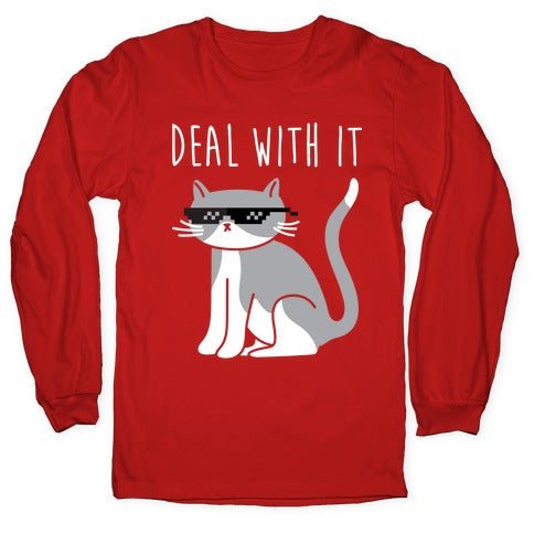 Deal With It Cat Longsleeve Tee