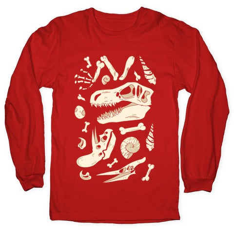 Dino Fossils Pattern Longsleeve Tee