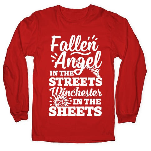 Fallen Angel In The Streets Winchester In The Sheets Longsleeve Tee