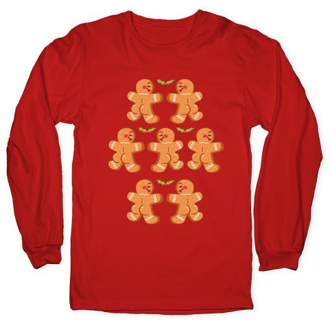 Gingerbread Butts Pattern Longsleeve Tee