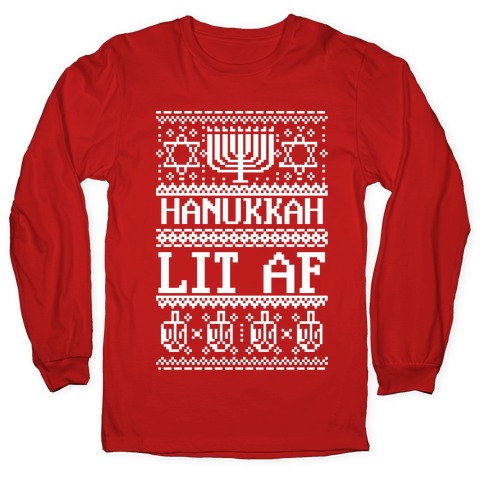 Hanukkah Lit AF Longsleeve Tee