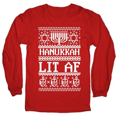 Hanukkah Lit AF Longsleeve Tee