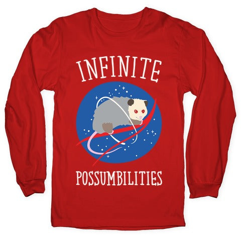 Infinite Possumbilities Parody White Print Longsleeve Tee