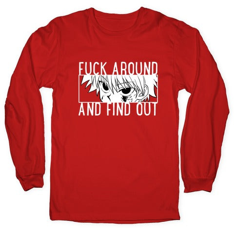 Killua Fuck Around And Find Out (white)  Longsleeve Tee