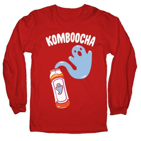 Komboocha Parody White Print Longsleeve Tee