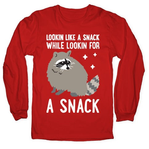 Lookin For A Snack Raccoon Longsleeve Tee