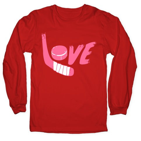 Love Hockey (Pink Letters)  Longsleeve Tee