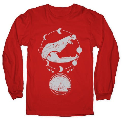 Occult Trash Possum White Print Longsleeve Tee